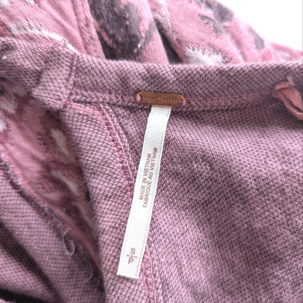 NWT Free People Jaquard Dusty Rose Floral Print Open Back Top - Picture 5 of 16